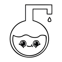line drawing cartoon science experiment