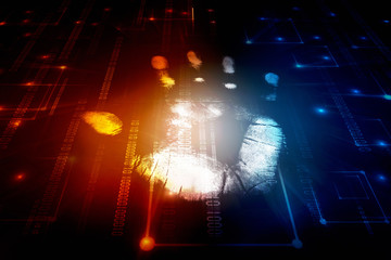  Fingerprint Scanning Technology Concept 2d Illustration