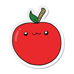 sticker of a cartoon cute apple