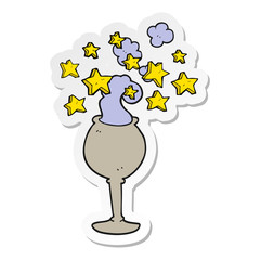 sticker of a cartoon magic goblet