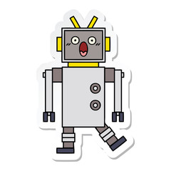 sticker of a cute cartoon robot