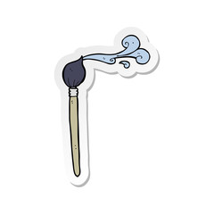 sticker of a cartoon artists brush