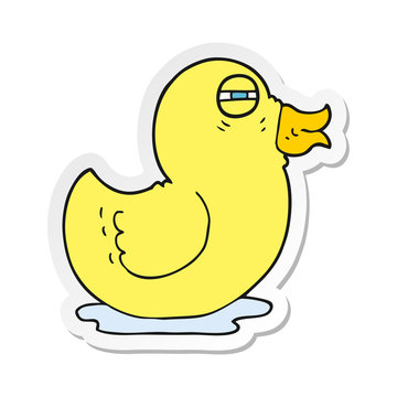 sticker of a cartoon rubber duck
