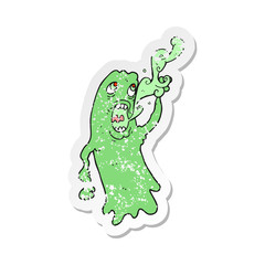 retro distressed sticker of a cartoon ghost