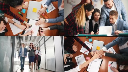4 in 1: business concept. a productive working team