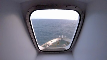 Irish ferry driving to Dublin harbour - Ireland