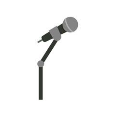 Microphones and dictaphone vector flat icons isolated on white background