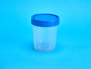 empty plastic jar for medical tests