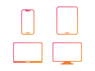 Vector mobile, tablet, laptop, computer device icon set