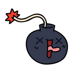 Obraz premium quirky hand drawn cartoon bomb