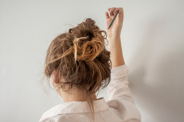 young girl with long hair