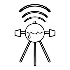 line drawing cartoon satellite