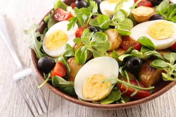 mixed vegetable salad with egg
