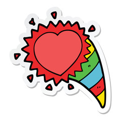 sticker of a cartoon love heart symbol