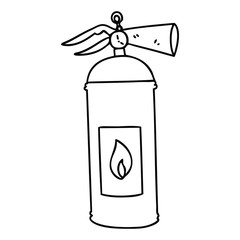 quirky line drawing cartoon fire extinguisher