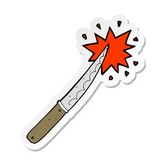 sticker of a cartoon knife