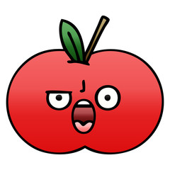 gradient shaded cartoon red apple