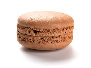 pink macaroon on a white background