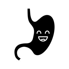 Smiling stomach glyph icon