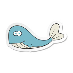 Fototapeta na wymiar sticker of a cartoon whale