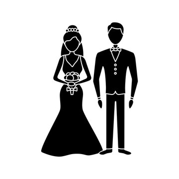 Bride And Bridegroom Glyph Icon