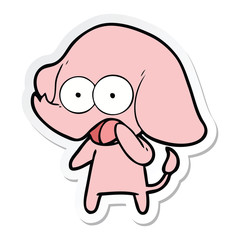 sticker of a cute cartoon elephant