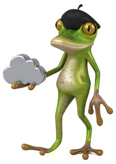 Fun french frog - 3D Illustration