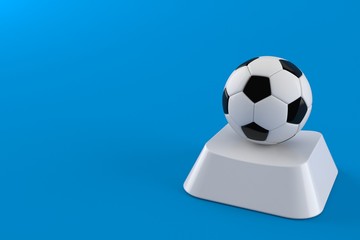 Fototapeta na wymiar Soccer ball on computer key
