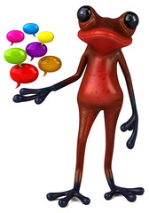 Fun red frog - 3D Illustration
