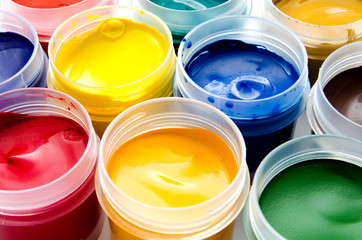 Gouache paint isolated on a white