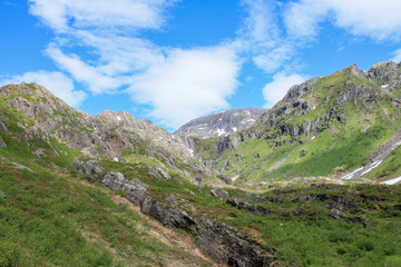 Naklejka premium Hiking in Godvassdalen in Northern Norway