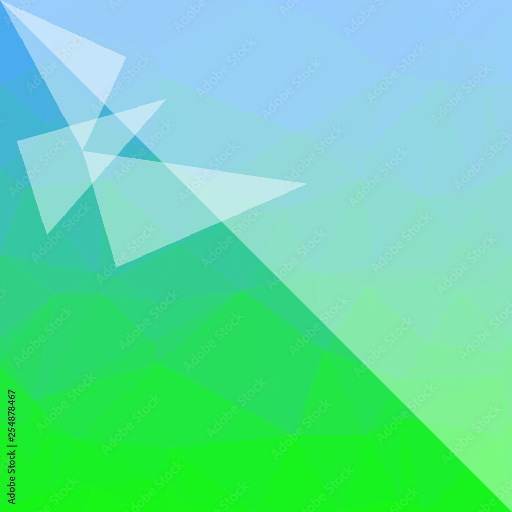 Poster abstract green and blue gradient polygon background. low poly creative template or pattern.