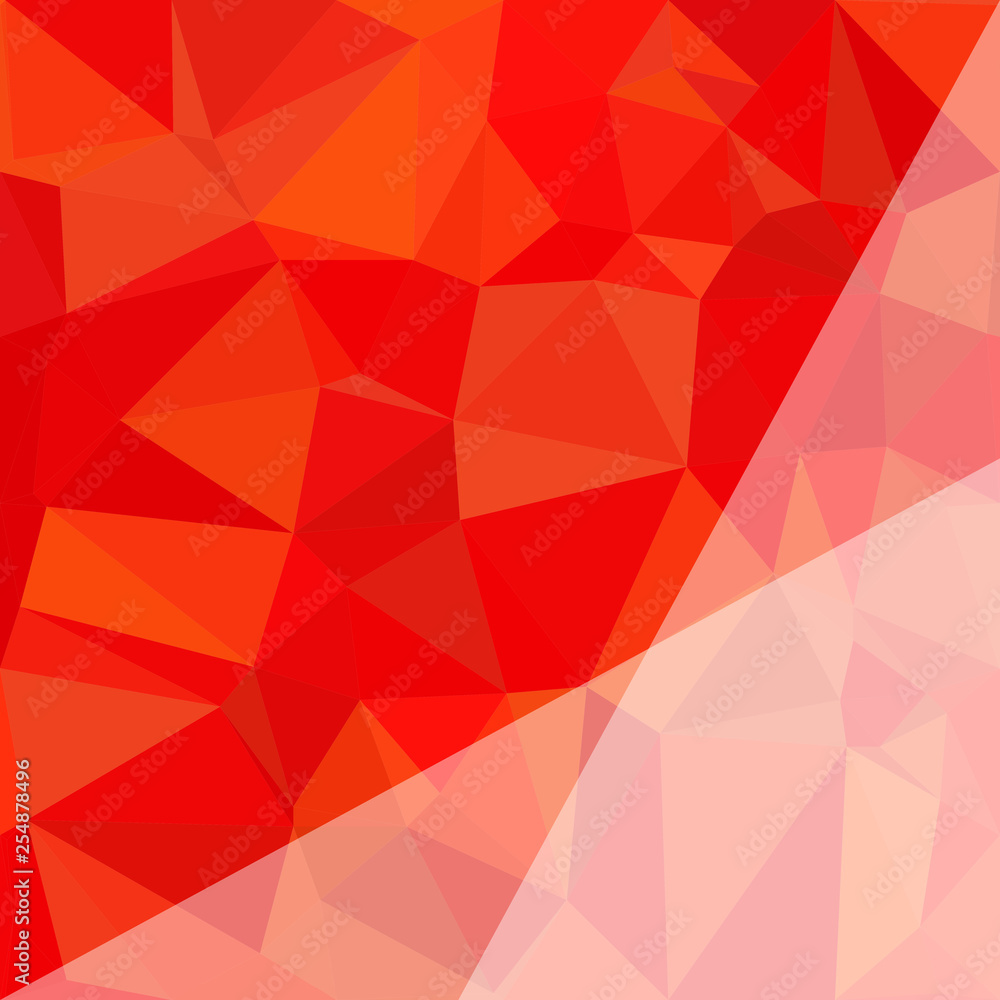 Poster abstract orange and red polygon background. low poly creative template or pattern.