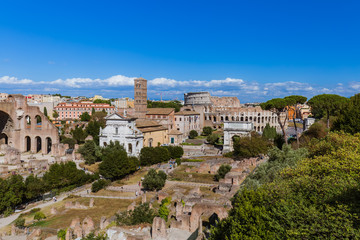 Fototapeta na wymiar Roman ruins in Rome Italy