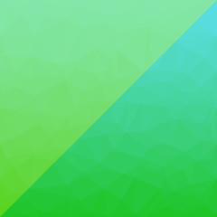 Abstract green and blue gradient Polygon background. Low Poly Creative template or pattern. 