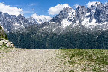 Fototapeta premium The great peaks of the Mont Blanc massif . Alps.