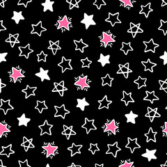 seamless hand-drawn stars