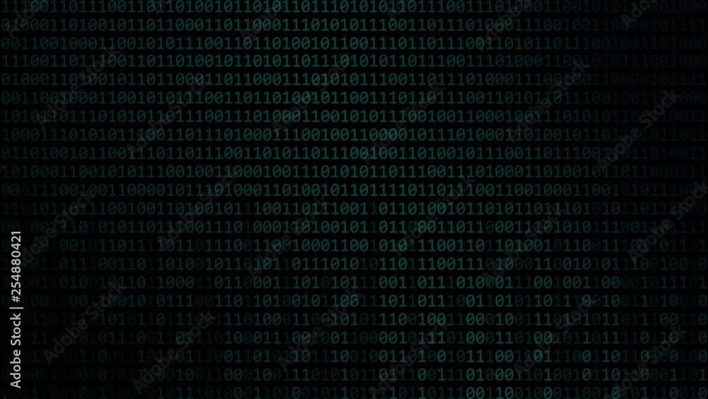 Poster digital security privacy on the internet with blue binary code background illustrated animation