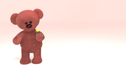  teddy bear with flower