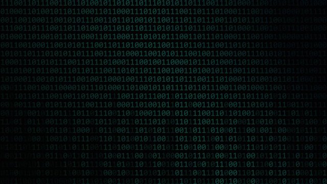 digital security privacy on the internet with blue binary code background illustrated animation