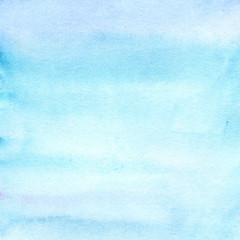  Blue abstract background with watercolor stains. drawn by hand.