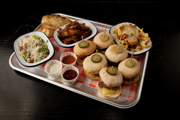 selection of dishes for American diner 