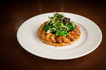 Unique potato and seasonal vegetables dish