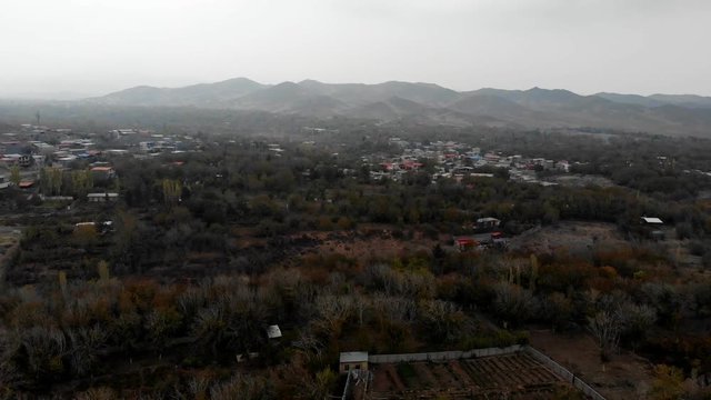 Panoramic view of a mountain village