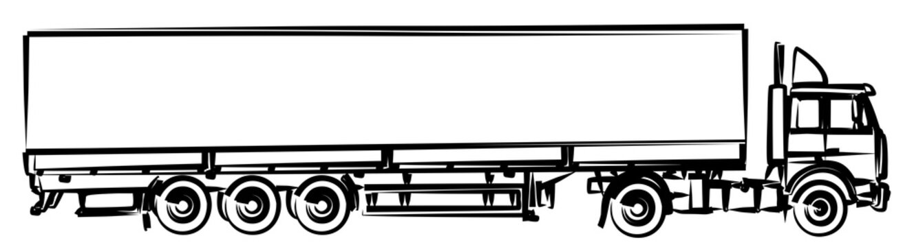 Sketch of long truck. 