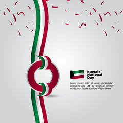 Kuwait National Day Flag Vector Template Design Illustration