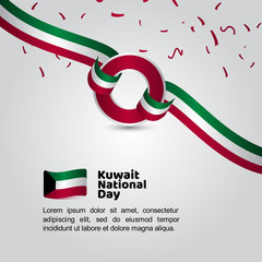 Kuwait National Day Flag Vector Template Design Illustration