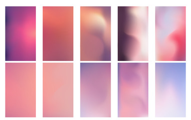 Fototapeta premium Colorful backgrounds in trendy neon colors. Modern screen vector design for mobile app. Soft color abstract gradients.