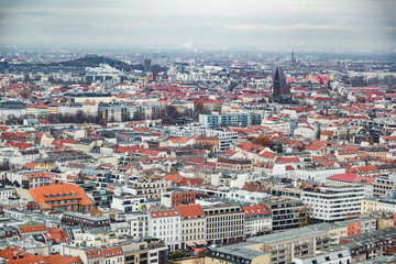 Fototapeta na wymiar Beautiful top cityscape view of Berlin, Germany
