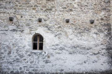Abstract background of the stone wall window - Veytaux, Switzerland